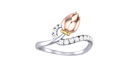 Lumiere Trio Bloom Ring In Tri-Tone Gold - 0.17 Ct  Round Diamond Accents