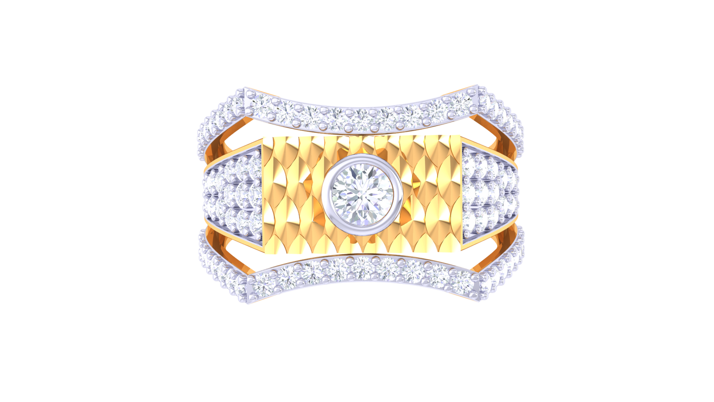 Éclat Prismatic Spectre – 0.92 Ct Dazzling Diamond Gold Ring