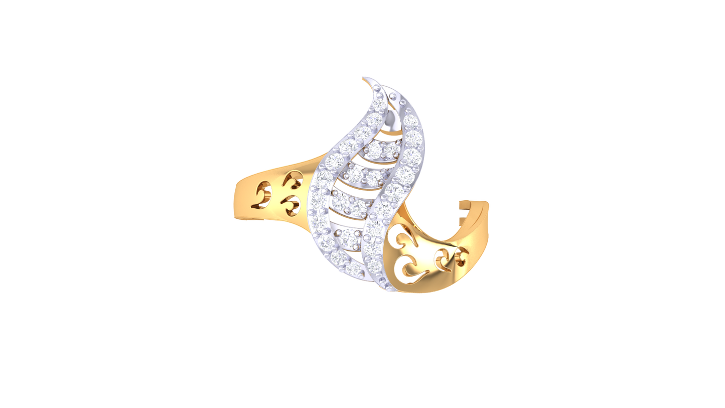 Lumiere Heartleaf Harmony Ring In Rose Gold – 0.36 Ct Brillent Cut Diamonds