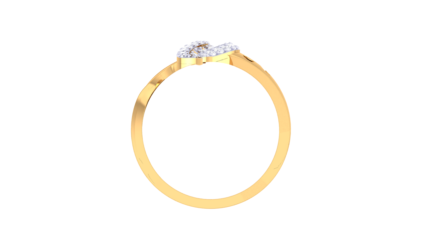 Lumiere Heartleaf Harmony Ring In Rose Gold – 0.36 Ct Brillent Cut Diamonds