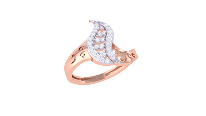 Lumiere Heartleaf Harmony Ring In Rose Gold – 0.36 Ct Brillent Cut Diamonds