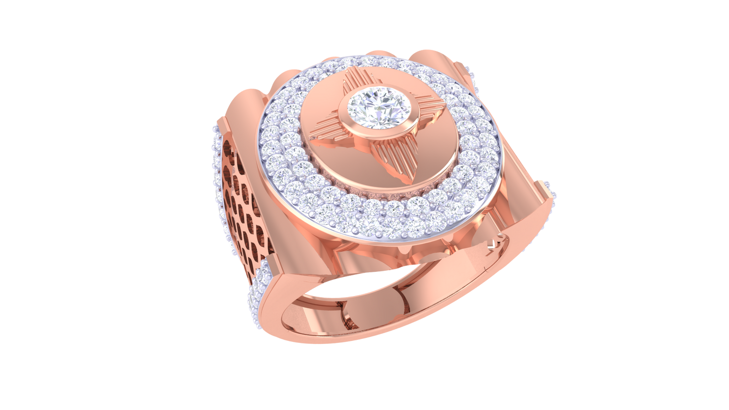 Lumière Orbital Radiance – 1.25 Ct Round Diamond Gold Ring