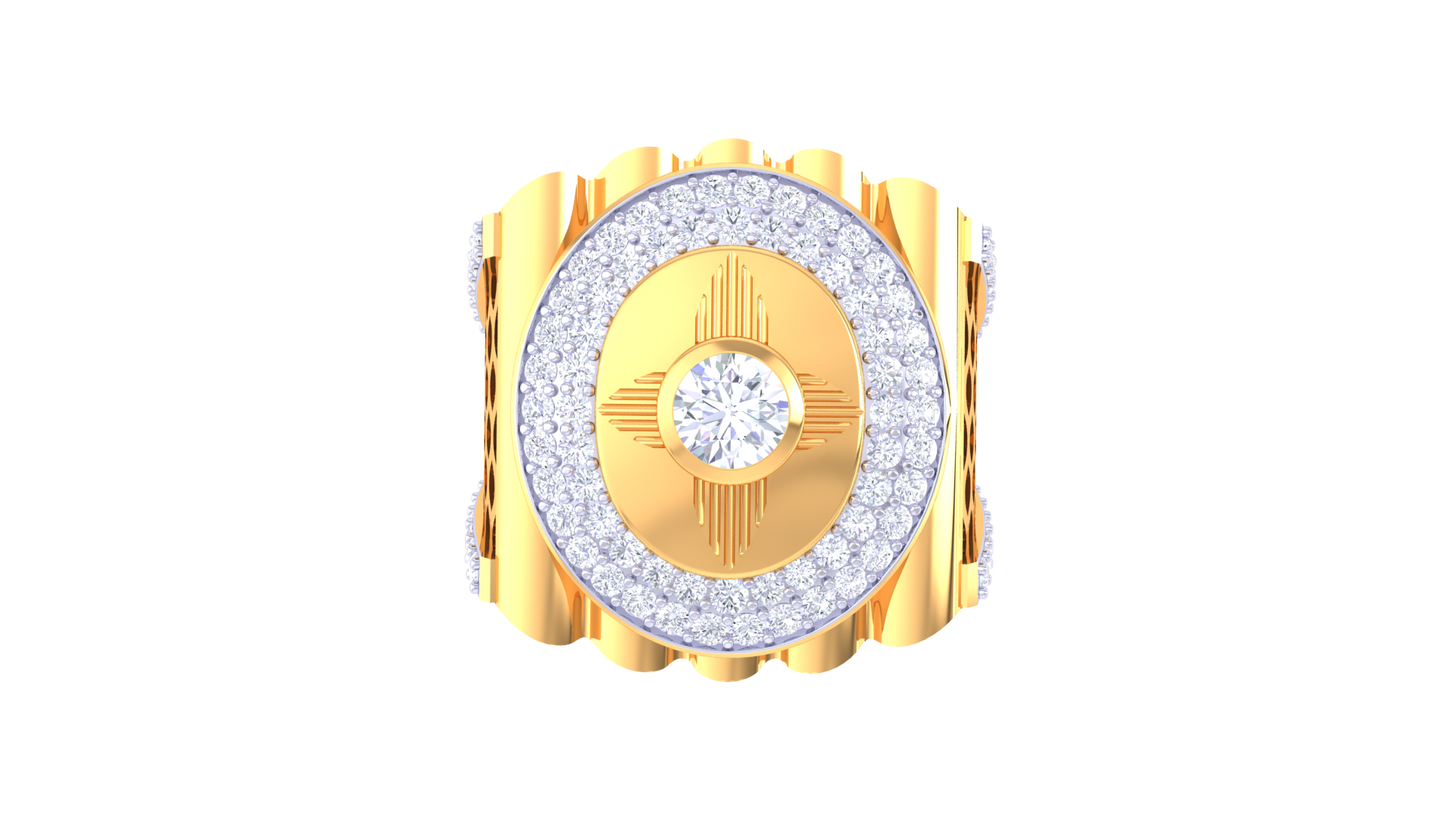 Lumière Orbital Radiance – 1.25 Ct Round Diamond Gold Ring