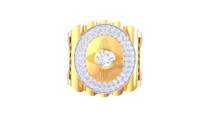 Lumière Orbital Radiance – 1.25 Ct Round Diamond Gold Ring