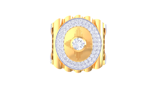 Lumière Orbital Radiance – 1.25 Ct Round Diamond Gold Ring