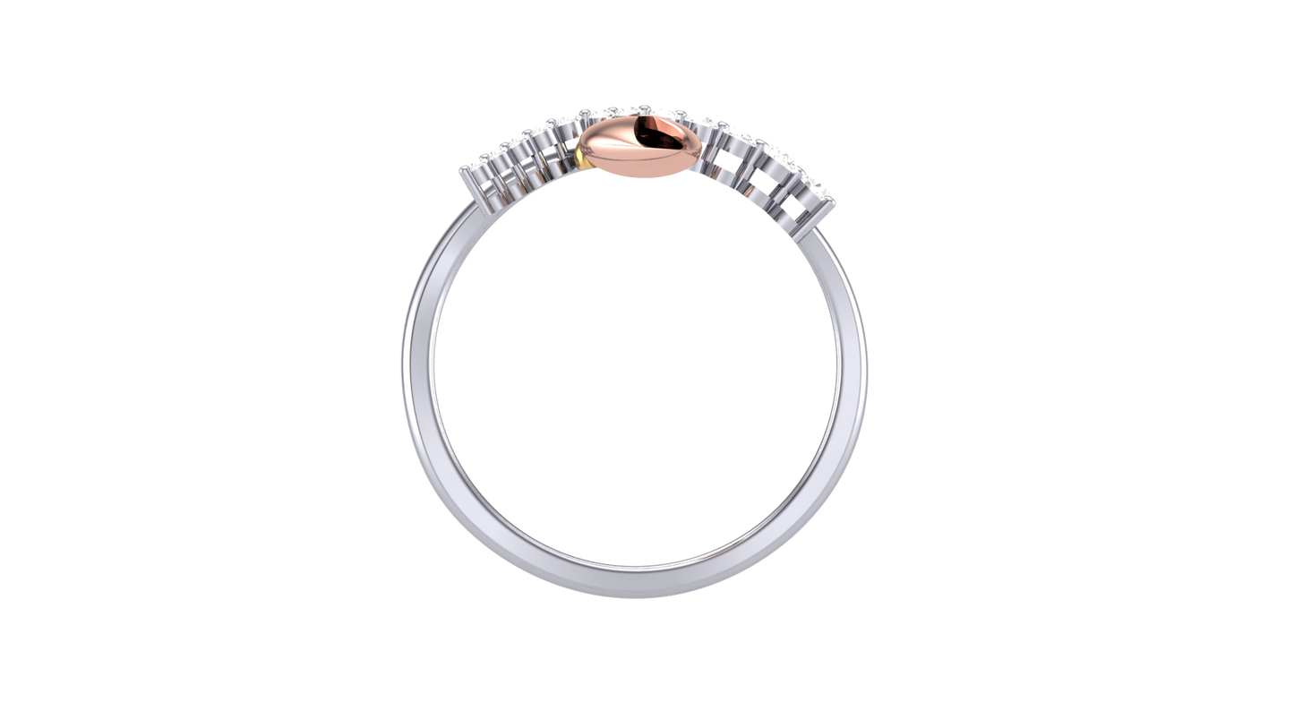 Lumiere Flame Petal Ring In Dual-Tone Gold - 0.11 Ct Diamond Accents