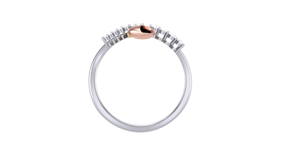 Lumiere Flame Petal Ring In Dual-Tone Gold - 0.11 Ct Diamond Accents