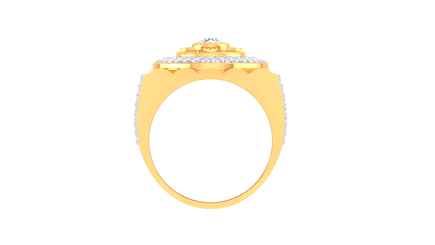 Lumière Orbital Radiance – 1.25 Ct Round Diamond Gold Ring