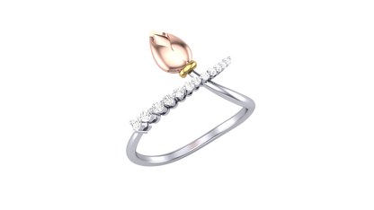 Lumiere Flame Petal Ring In Dual-Tone Gold - 0.11 Ct Diamond Accents