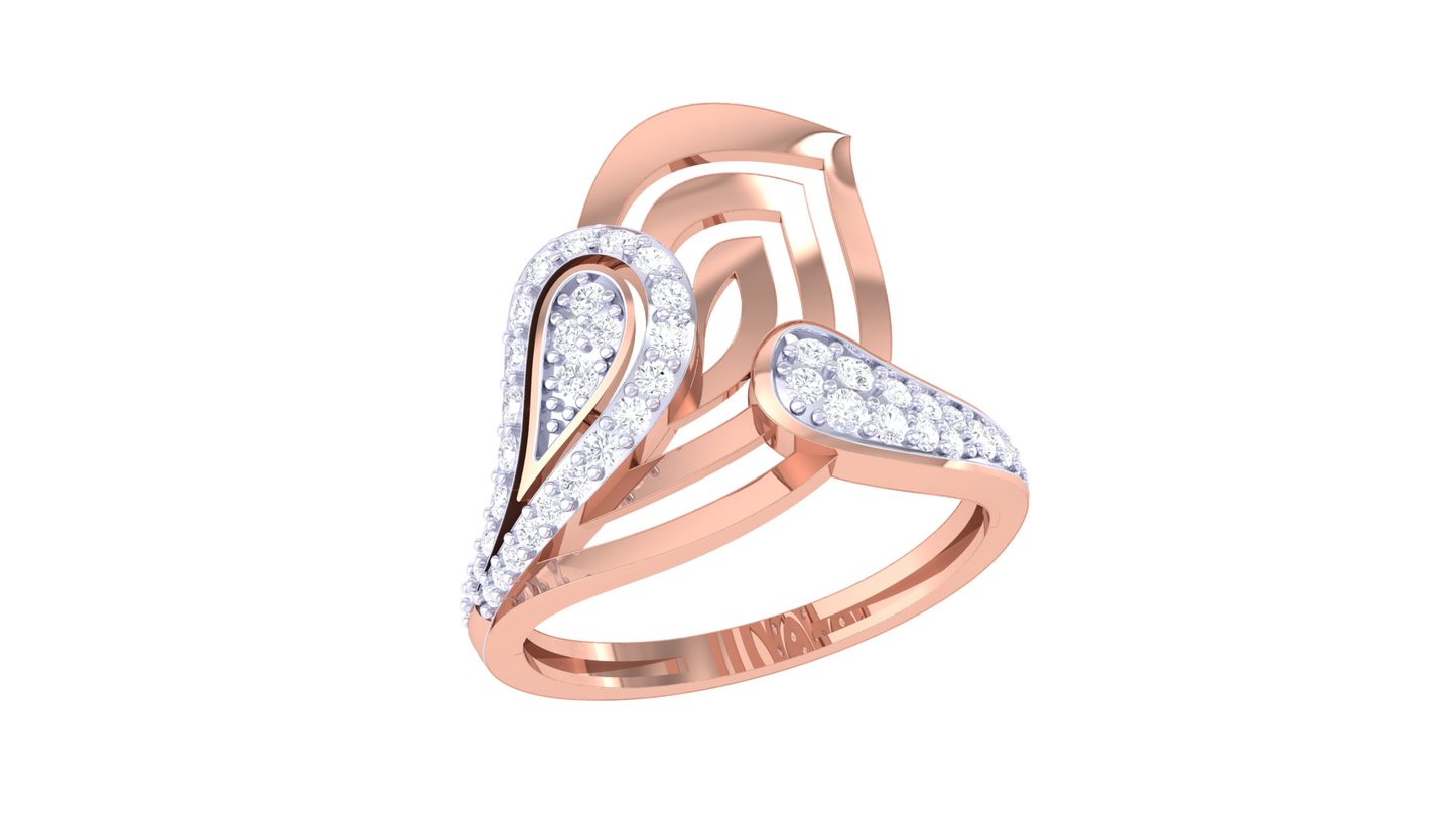 Lumiere Teardrop Serenade Rose Gold Ring – 0.76 Ct Brilliant Cut Diamonds