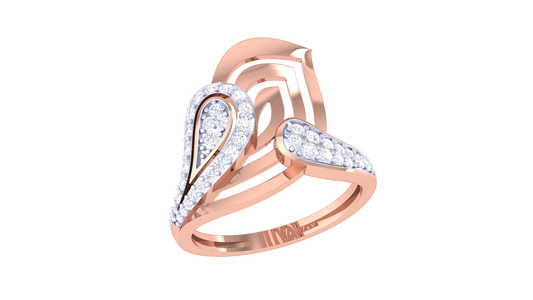 Lumiere Teardrop Serenade Rose Gold Ring – 0.76 Ct Brilliant Cut Diamonds
