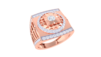 Artisan Soleil Majesté – 0.99 Ct Round Diamond Gold Ring