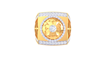 Artisan Soleil Majesté – 0.99 Ct Round Diamond Gold Ring