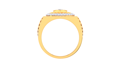 Artisan Soleil Majesté – 0.99 Ct Round Diamond Gold Ring
