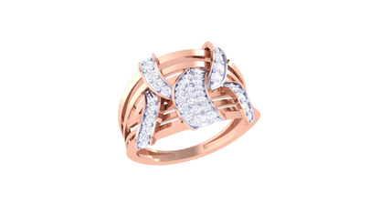 Lumiere Interlace Radiance Ring In Rose Gold – 0.76 Ct Round Cut Spark Diamonds