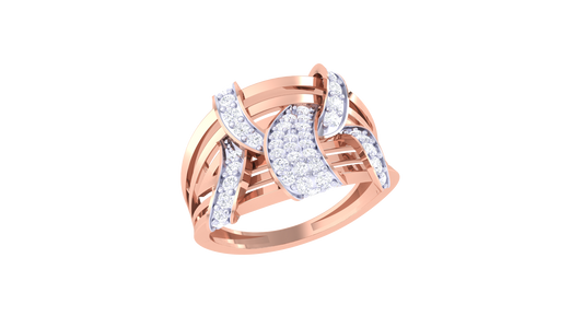 Lumiere Interlace Radiance Ring In Rose Gold – 0.76 Ct Round Cut Spark Diamonds