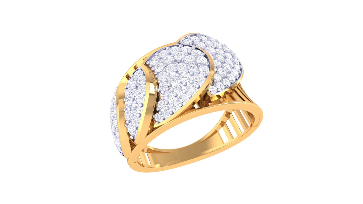 Eclat Fleuron Flora Glimmer Rose Gold Ring – 0.54 Ct Brilliant Cut Diamonds
