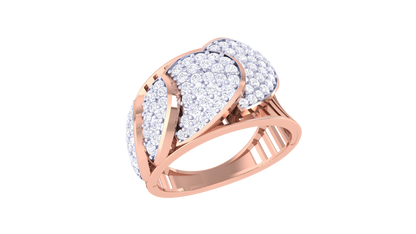 Eclat Fleuron Flora Glimmer Rose Gold Ring – 0.54 Ct Brilliant Cut Diamonds