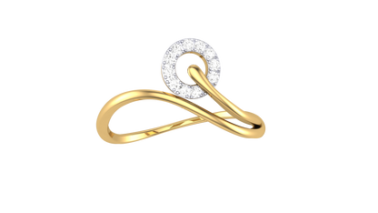 Lumiere Orbit Halo Gold Ring - 0.07 Ct Round Diamond Accents