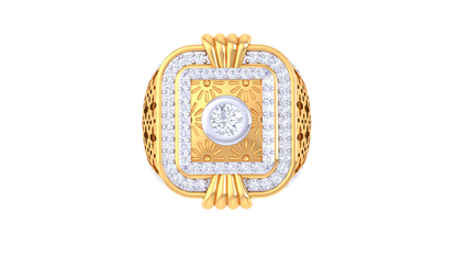 Iconique Carreau Signature – 1.11 Ct Round Diamond Gold Ring