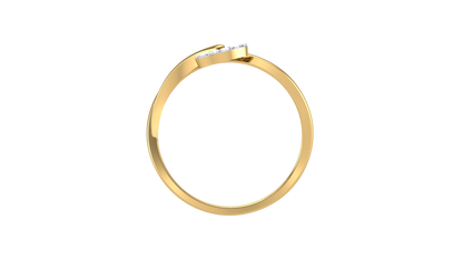 Lumiere Orbit Halo Gold Ring - 0.07 Ct Round Diamond Accents