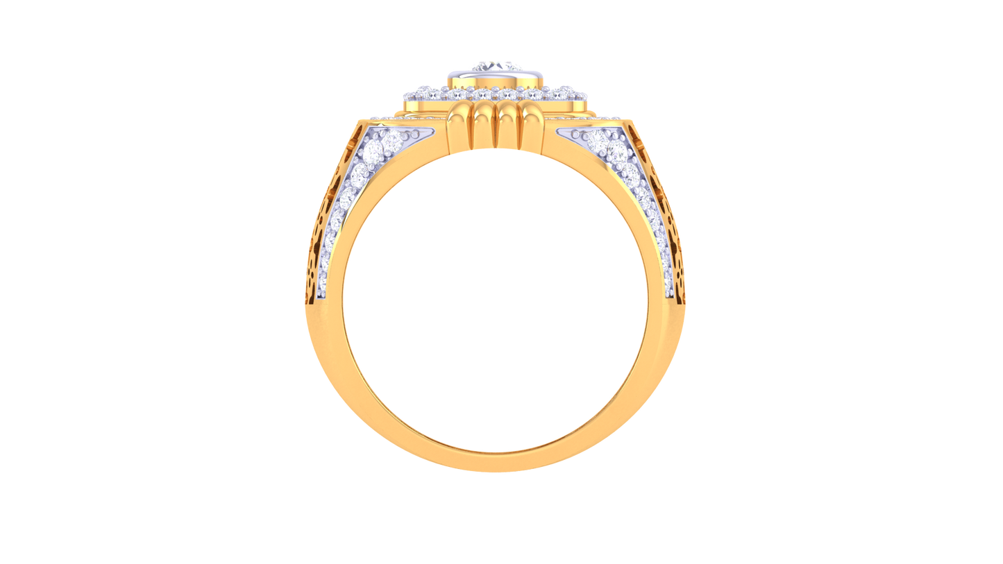 Iconique Carreau Signature – 1.11 Ct Round Diamond Gold Ring