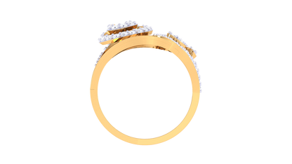 Lumiere Swirl Élan Diamond Ring in Rose Gold – 0.37 Ct Round Cut Diamonds Pave