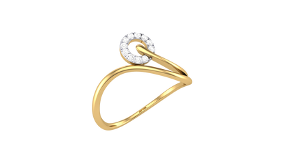 Lumiere Orbit Halo Gold Ring - 0.07 Ct Round Diamond Accents