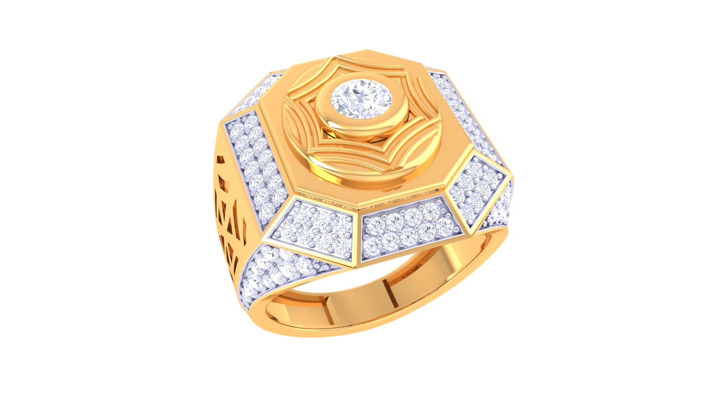 Iconique Octave Prestige – 1.29 Ct Round Diamond Gold Ring