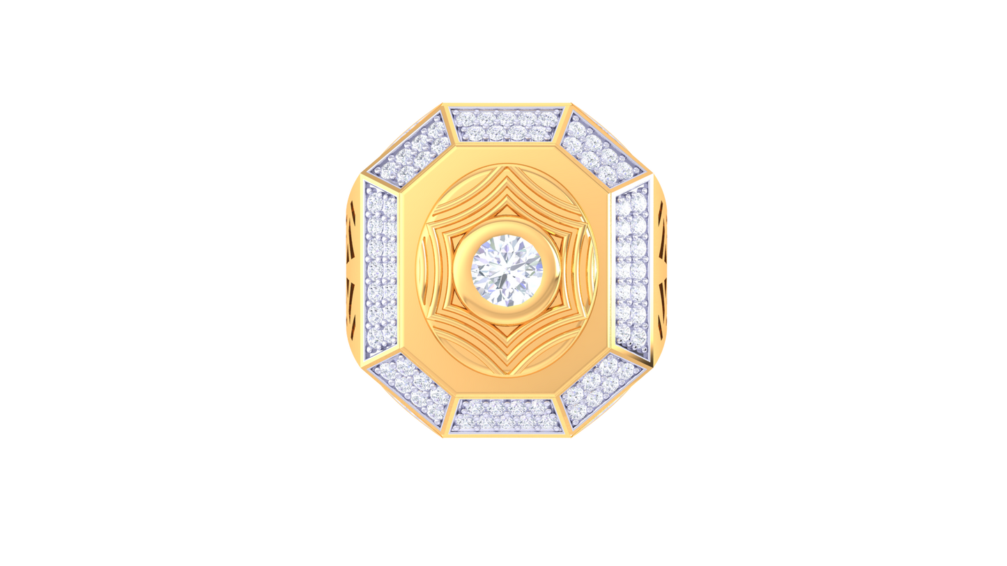 Iconique Octave Prestige – 1.29 Ct Round Diamond Gold Ring
