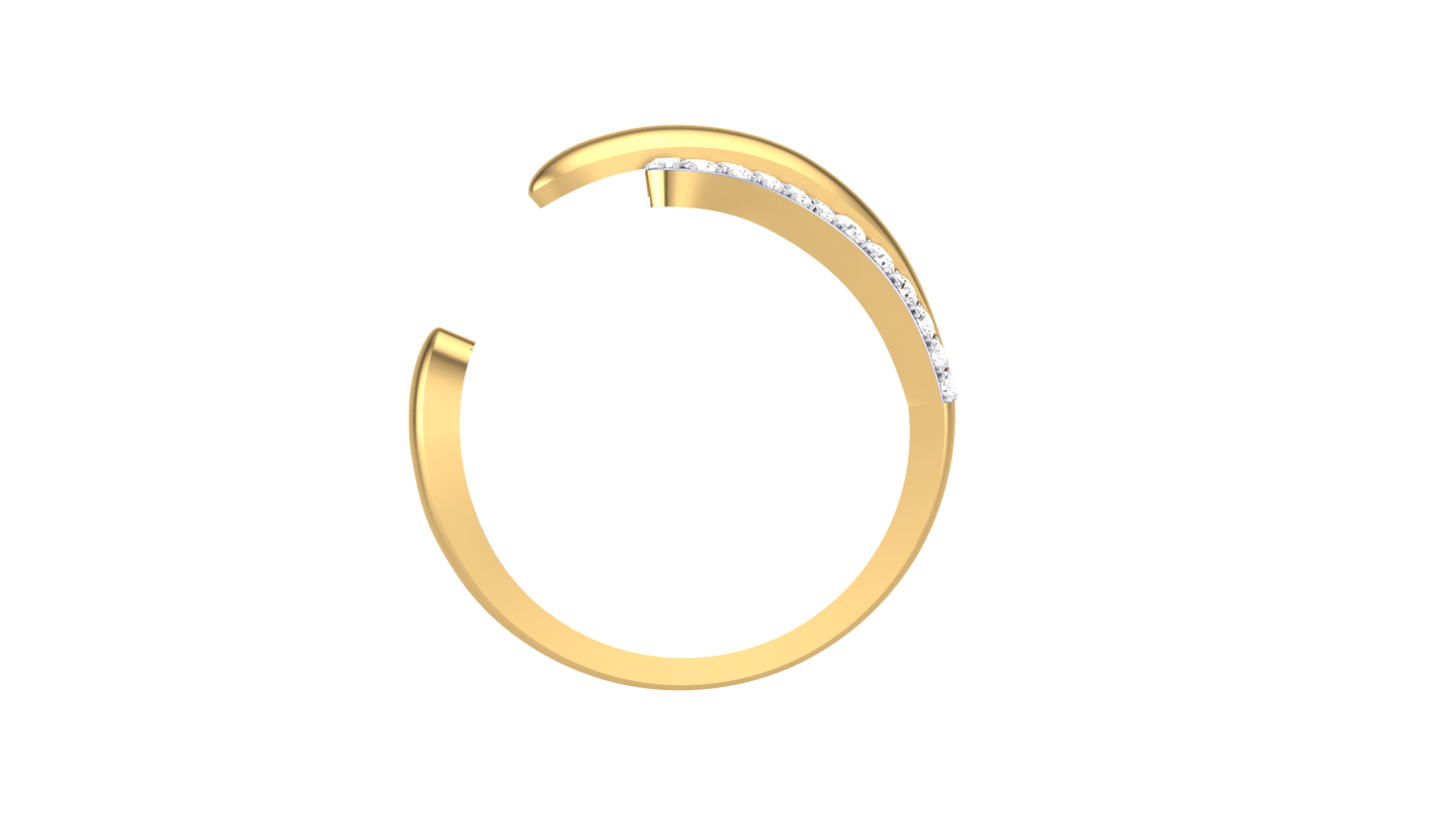 Lumiere Organic Swiral Open Gold Ring - 0.26 Ct Round Diamond Accents