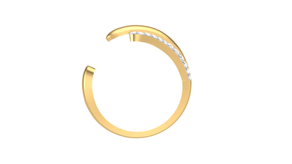 Lumiere Organic Swiral Open Gold Ring - 0.26 Ct Round Diamond Accents