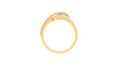 Lumiere Ornate Swirl Ring With 0.17 Ct Round Cut Diamonds In Rose Gold - Vintage Texture With a Modern Twist