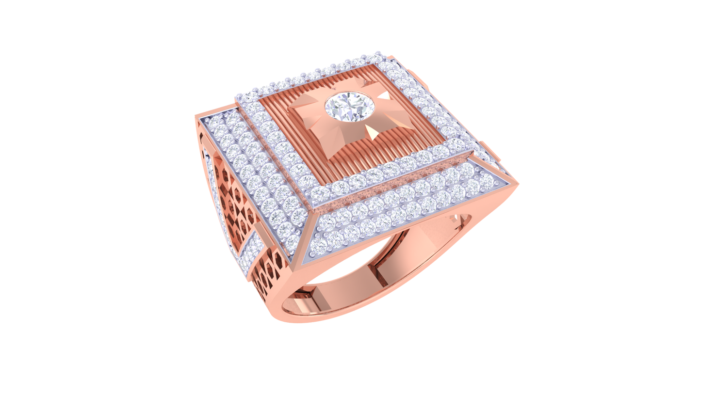 Iconique Carré Radiance – 1.82 Ct Round Diamond Gold Ring