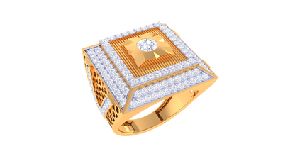 Iconique Carré Radiance – 1.82 Ct Round Diamond Gold Ring