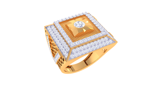 Iconique Carré Radiance – 1.82 Ct Round Diamond Gold Ring