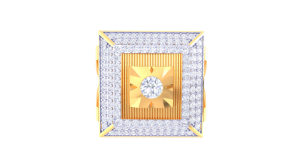 Iconique Carré Radiance – 1.82 Ct Round Diamond Gold Ring