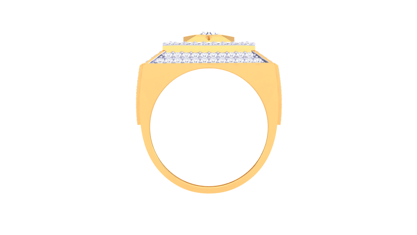 Iconique Carré Radiance – 1.82 Ct Round Diamond Gold Ring