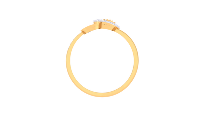 Lumiere Oval Bloom Golden Ring – 0.33 Ct Round Cut Diamonds