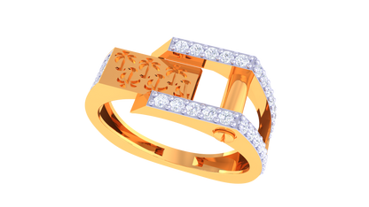 Éclat Signature Geometric Rose Gold Ring – 0.49 Ct Diamond Band