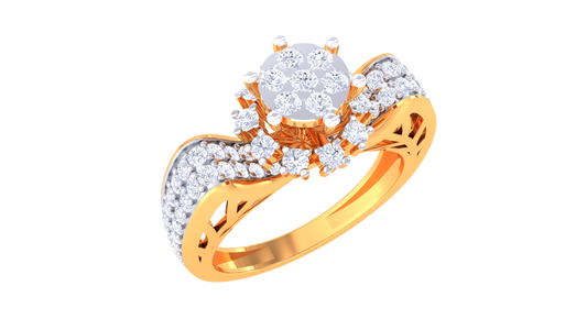 Iconique Harmonie Halo – 0.69 Ct Diamond Gold Ring