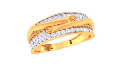 Lumière Aurora Band – 0.53 Ct Round Diamond Gold Ring