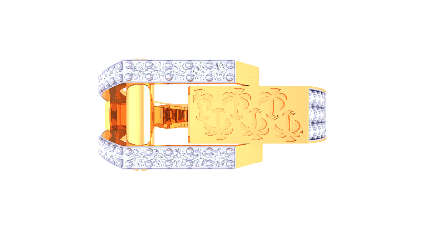 Éclat Signature Geometric Rose Gold Ring – 0.49 Ct Diamond Band