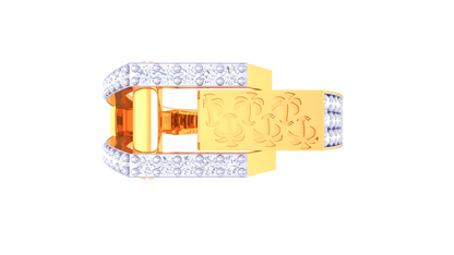 Éclat Signature Geometric Rose Gold Ring – 0.49 Ct Diamond Band