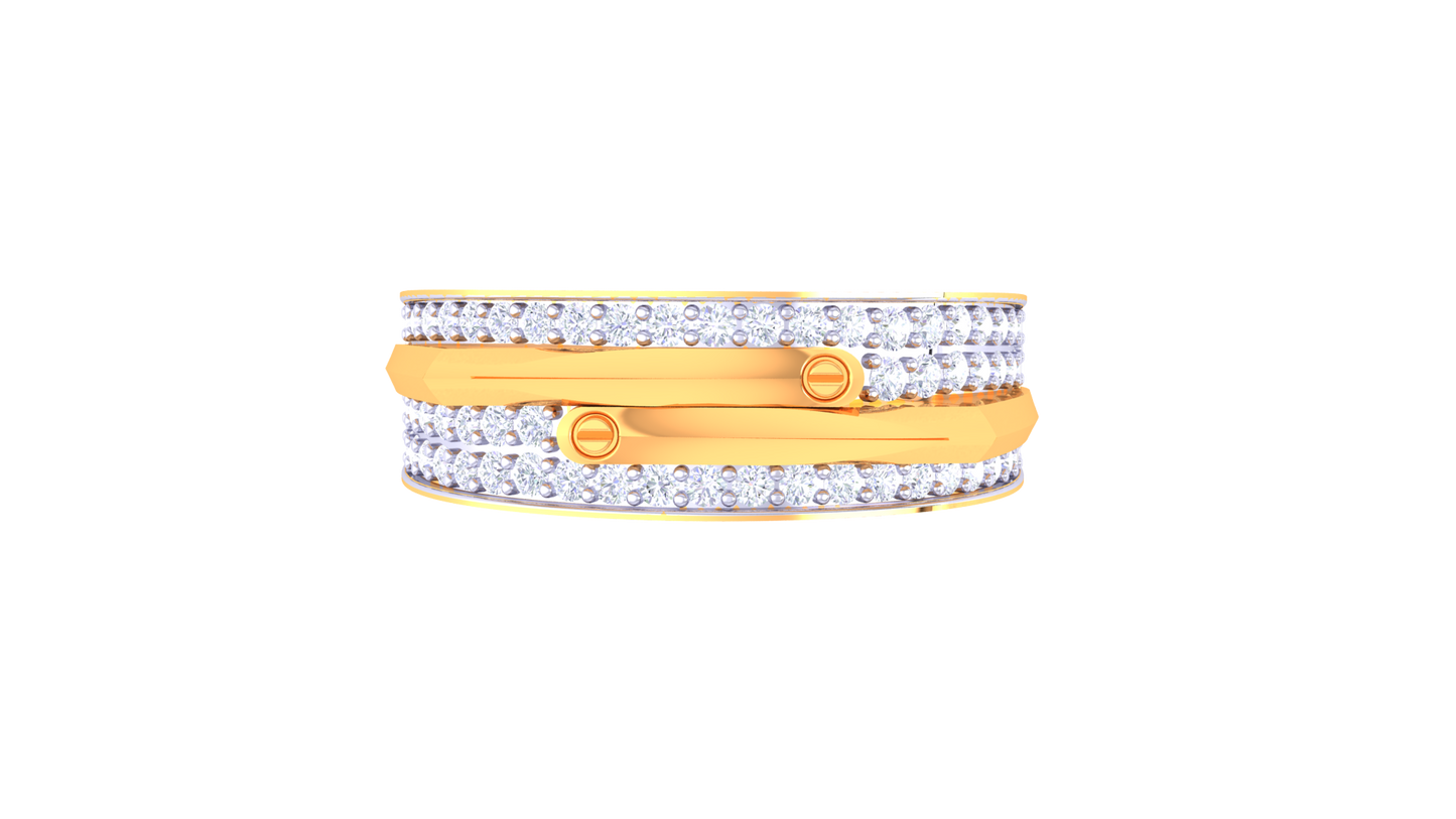 Lumière Aurora Band – 0.53 Ct Round Diamond Gold Ring