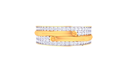 Lumière Aurora Band – 0.53 Ct Round Diamond Gold Ring