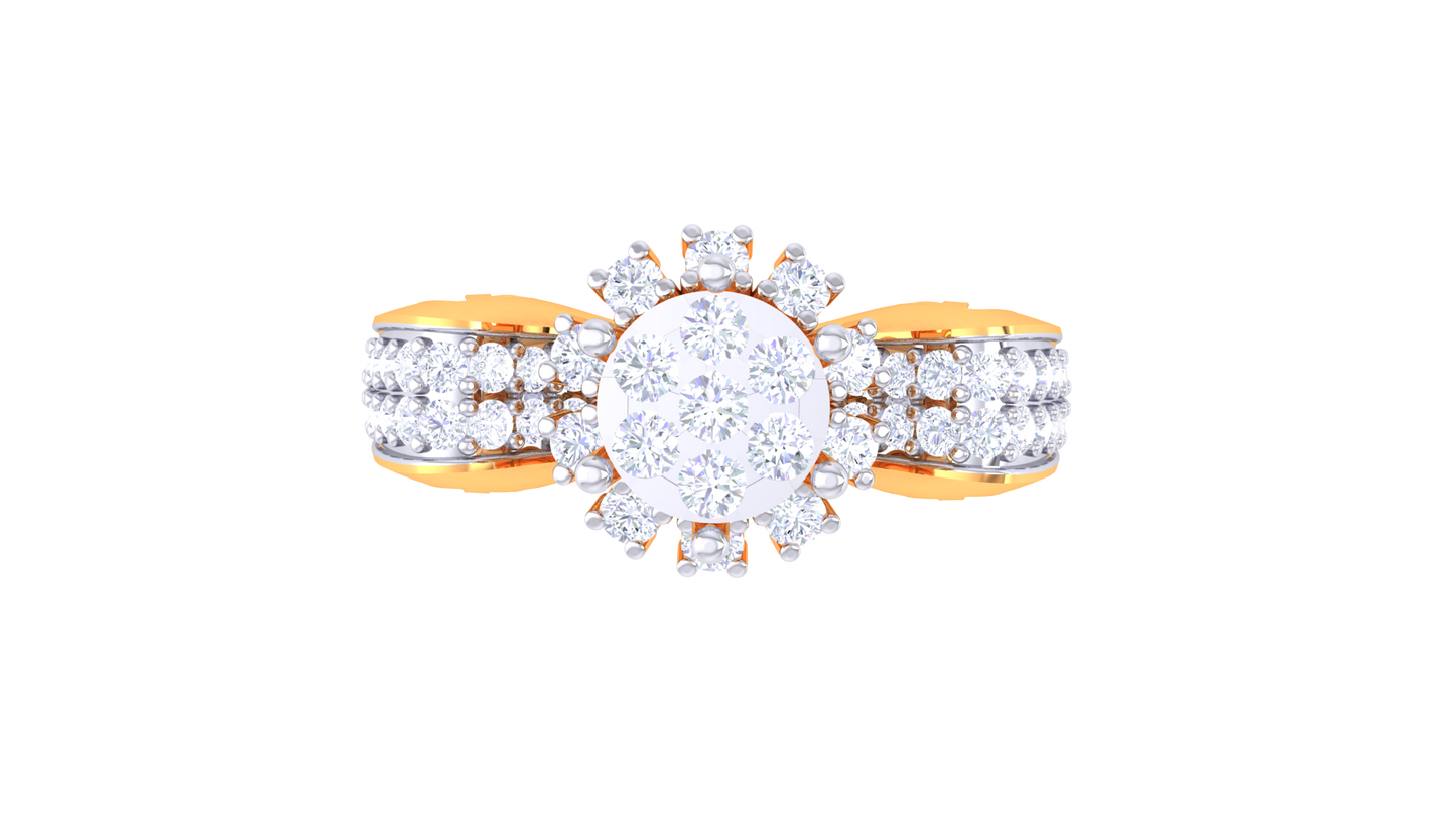 Iconique Harmonie Halo – 0.69 Ct Diamond Gold Ring