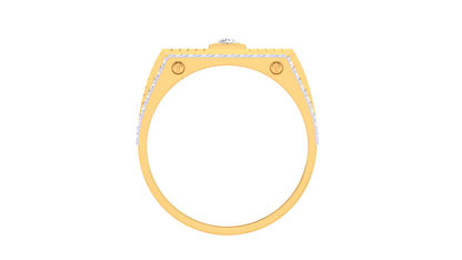 Éclat Ondulée Signature – 0.56 Ct Round Diamond Gold Ring