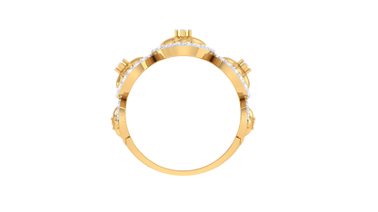 Lumiere Ornate Bloom Ring In Gold – 0.47 Ct Diamonds With Vintage Halo Elegance