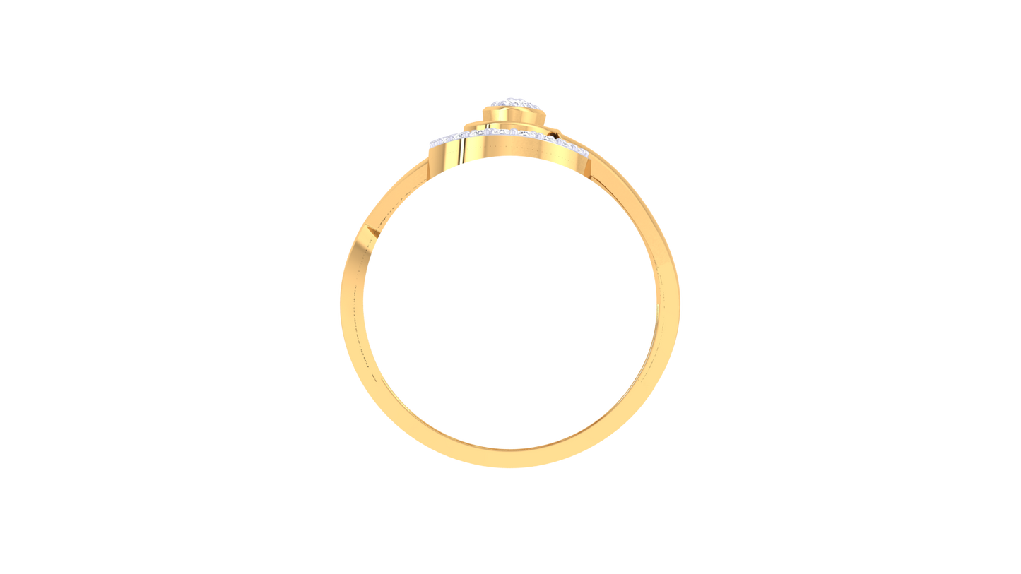 Lumiere Oval Orbit Gold Ring – 0.25 Ct Round Diamond
